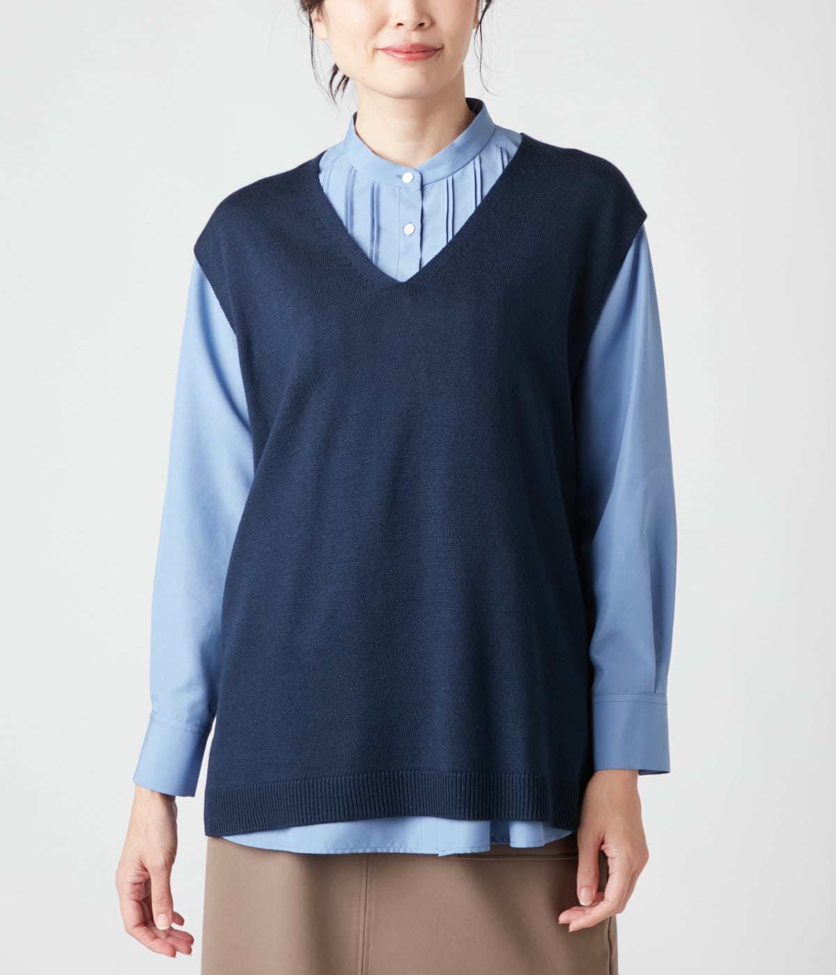 手洗い可能】ウールアクリル天竺 ニットベスト(71793920-2024