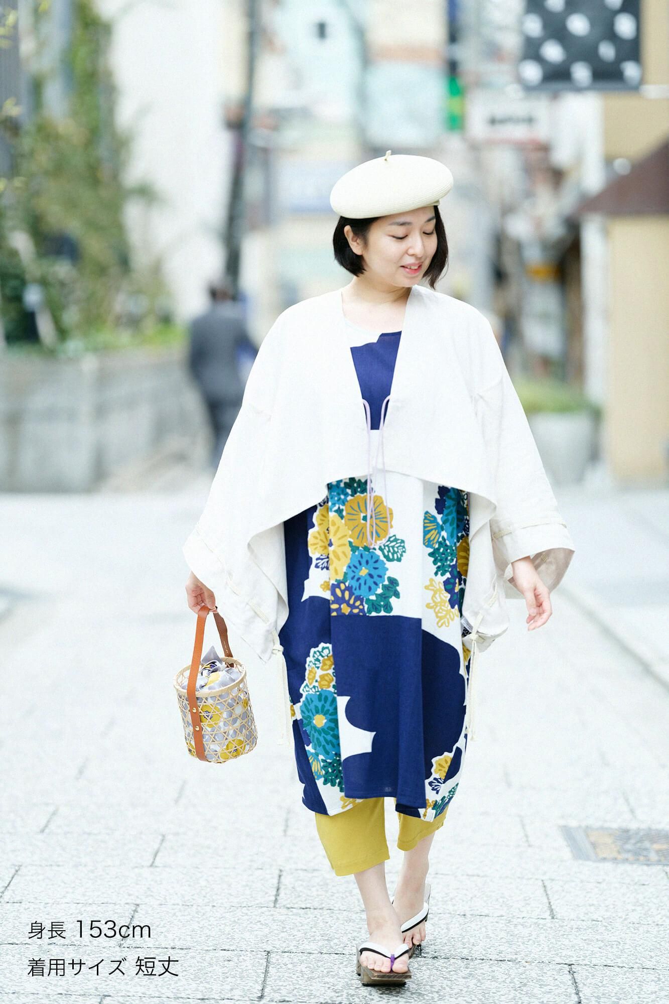 高島縮 40/40 えんゆう穿き／芥子色（からしいろ）