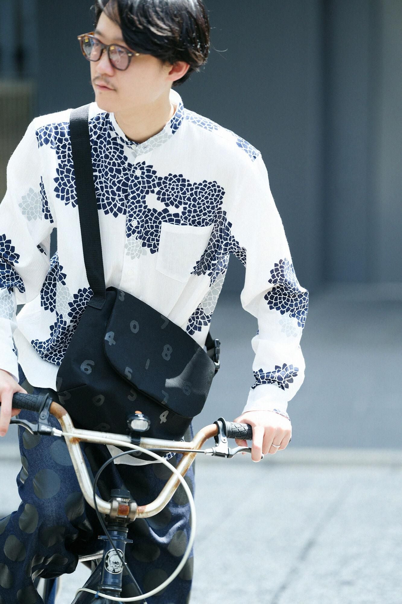 3月10日頃発送予定】高島縮 20/20 スタンドカラーシャツ／雲間（くもま）