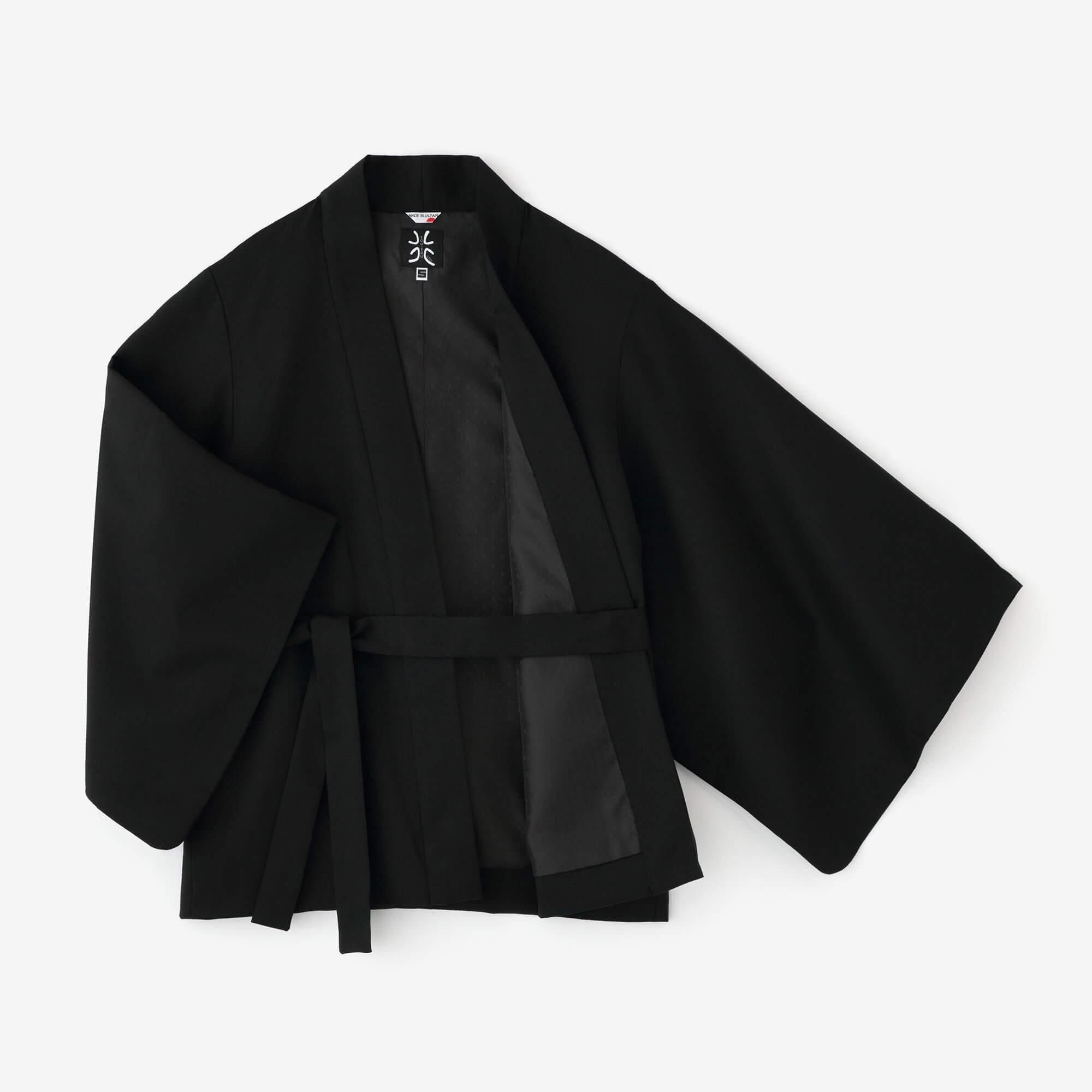 撥水織（はっすいおり） 円領外套（えんりょうがいとう）／黒紺（くろ