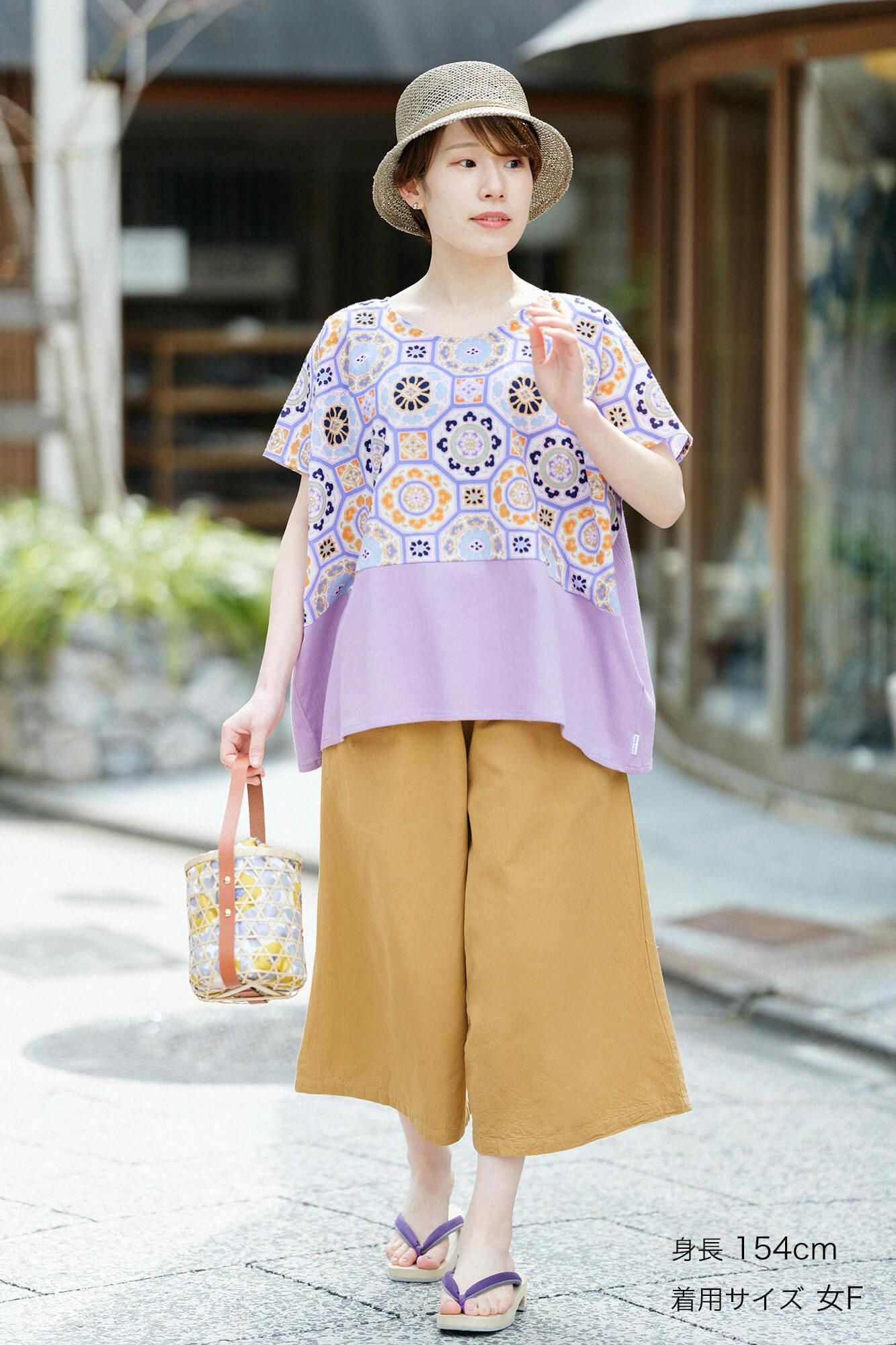 伊勢木綿 20/20 広形（ひろなり）もんぺ はぎ丈／芝翫茶（しかんちゃ）