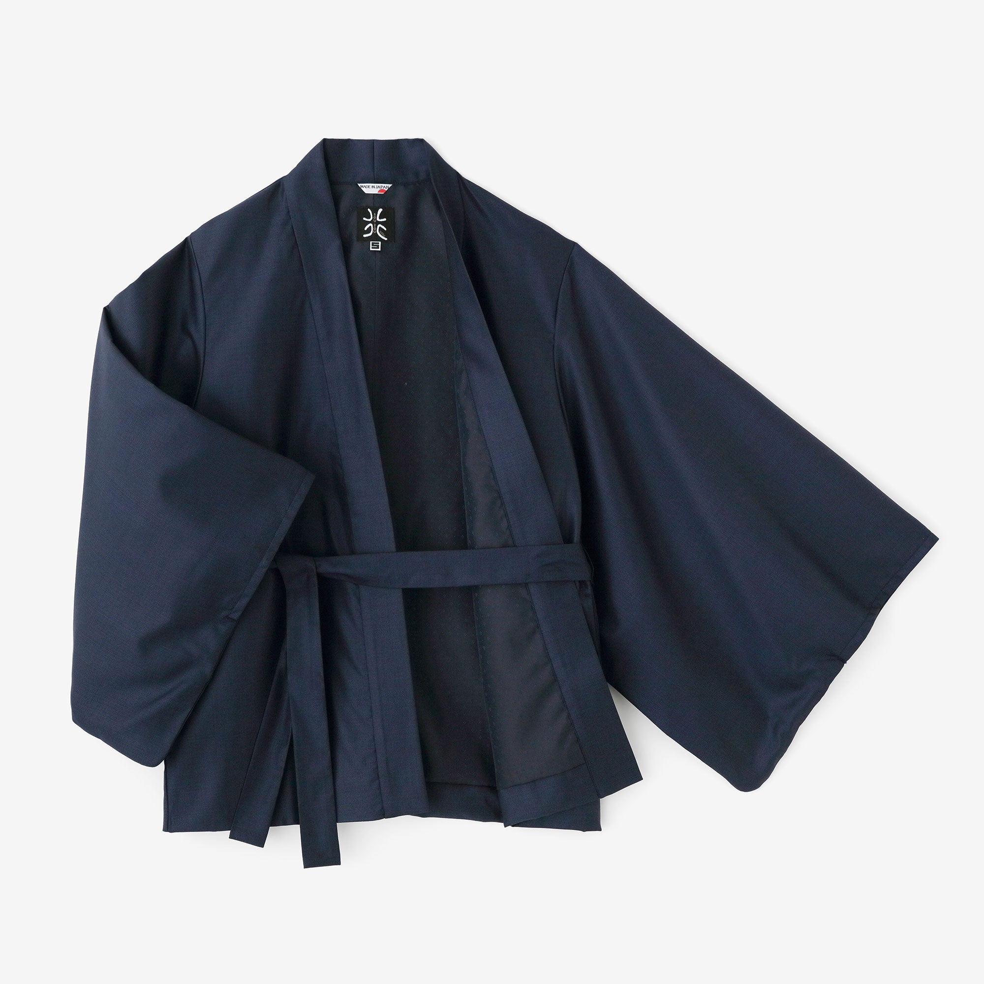 42双 梳毛（そもう） 短羽織（たんばおり） 袷（あわせ）／濡羽色