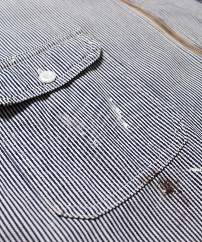WORK HICKORY STRIPE PO SHIRTS ハーフジップシャツ-バウワウ 通販 BOW