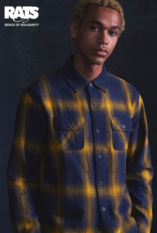 COTTON RAYON CHECK SHIRT オープンカラーシャツ-ラッツ 通販 RATS