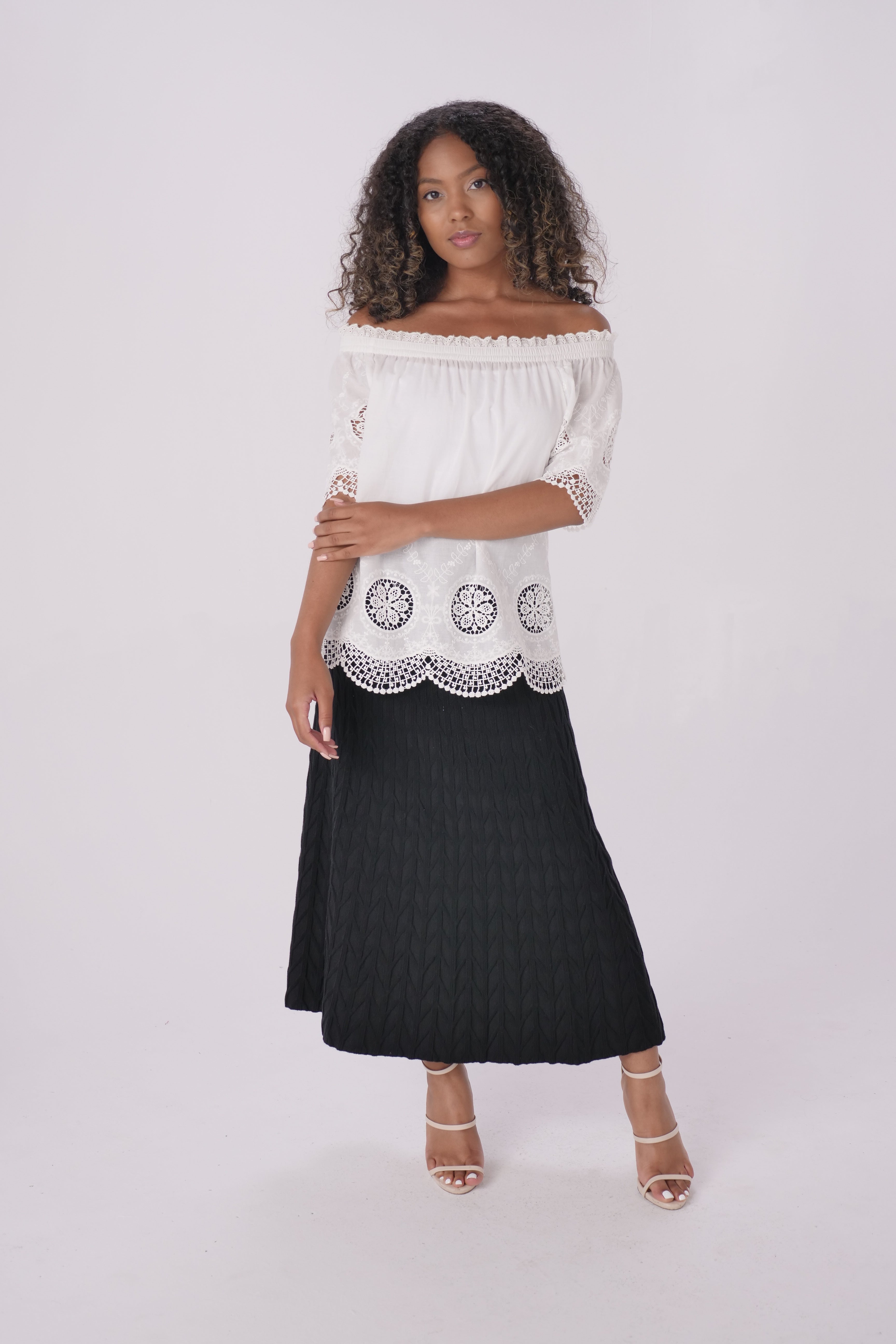 Black Cable Knit Skirt – Solitaire