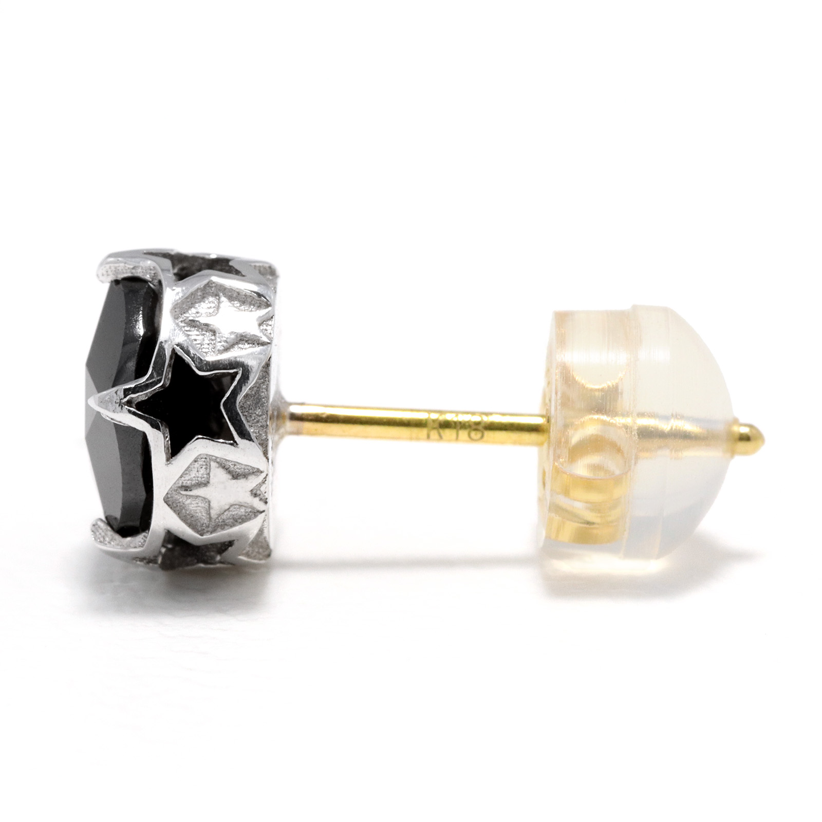 GARDEL（ガーデル） ROLLING STAR PIERCE - Silver w/Black CZ