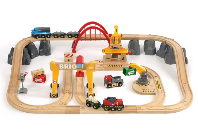 カーゴレールデラックスセット BRIO 33097｜木製玩具 レールセット販売
