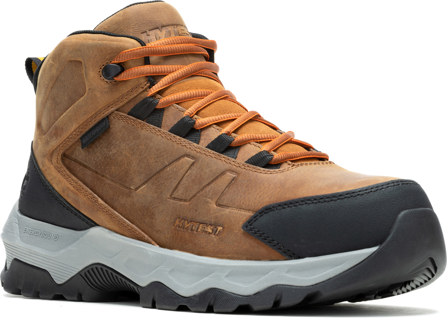 Male Hytest Men's Brown Powerhaul Mid Composite Toe Waterproof SR