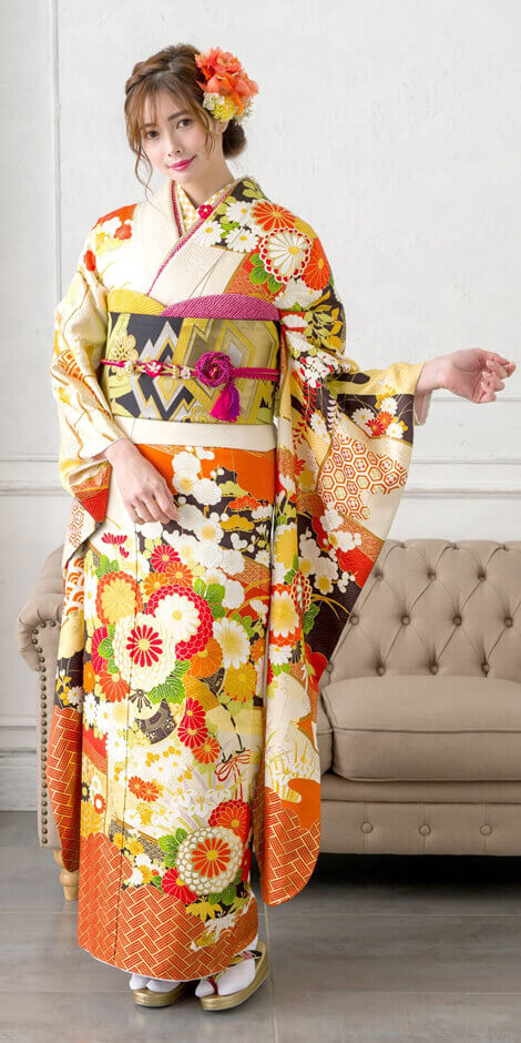 黄色・オレンジの振袖一覧 | 成人式振袖レンタル京都さがの館