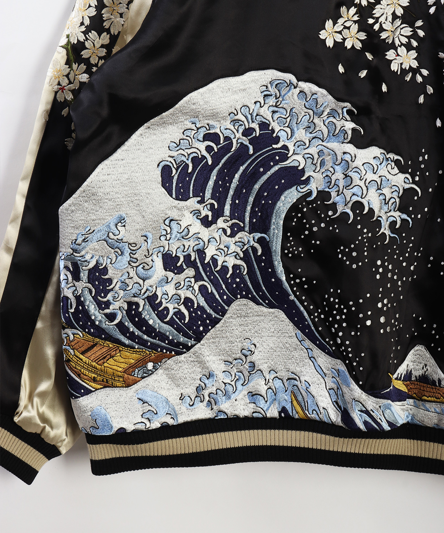 百花繚乱 和柄スカジャン (波桜) [WESTSEA] 商品詳細