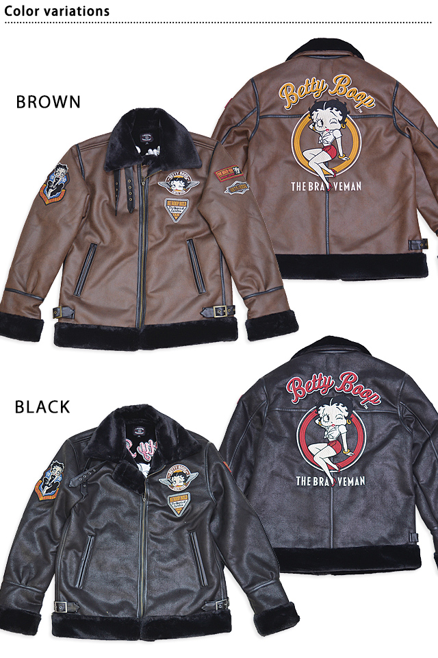 BR×BETTYコラボ ロゴ刺繍裏ファーボンディングB-3フライトジャケット