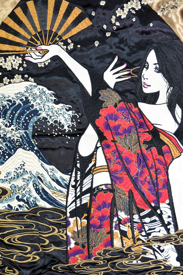 抜刀娘 結愛花魁リバーシブルスカジャン 抜刀娘 254027 和柄 和風 刺繍