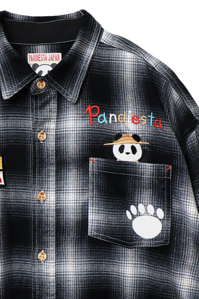 ファーマーズパンダ オンブレチェック長袖シャツ PANDIESTA JAPAN