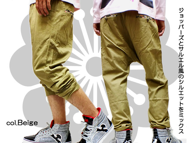 サクラスタイル 縮緬ジョッパーズパンツ 和柄 美脚 シルエット タイト