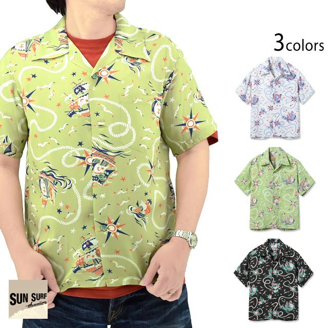 レーヨンアロハシャツ「AGE OF DISCOVERY」 SUN SURF SS39429