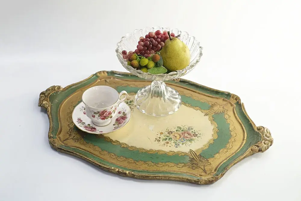 ヴィンテージ フローレンタイントレイ/green イタリア製 フィレンツェ