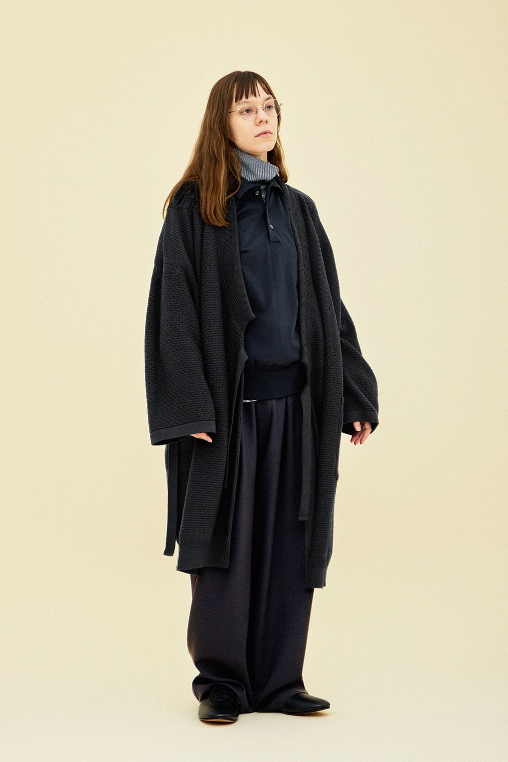 YASHIKI - 【ラスト1点】【25AW】Yukiato Knit Coat(BLACK) | Salty