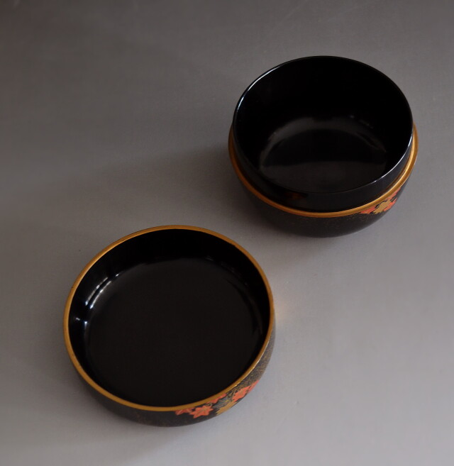 遠山紅葉蒔絵乾漆大棗 奥津一心斉作 茶道具 棗 秋茶道具 大棗