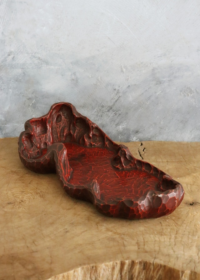 讃岐彫り茶盤 茶器 煎茶 盆栽台 木製盆 木工芸 民藝 彫刻 茶器 煎茶