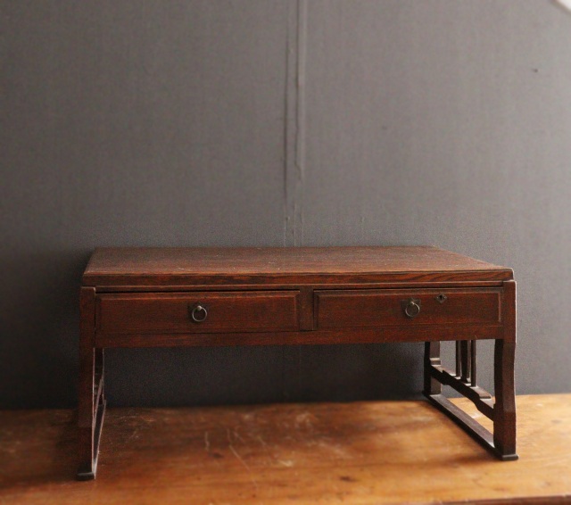 側面デザイン文机 勉強机 古家具 古道具 勉強机 テーブル 送料込み