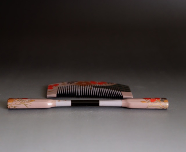 蒔絵櫛・笄セット 漆器 髪飾り 色漆 和装小物 伝統工芸 Antique Sam's