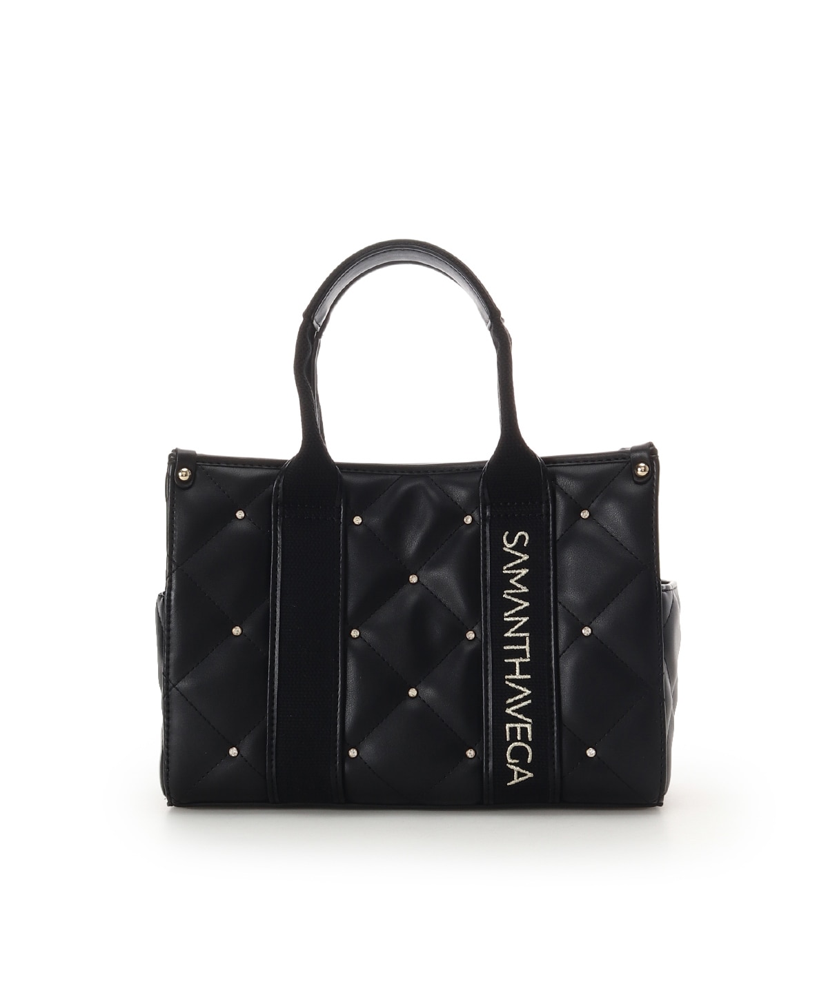 ロゴテープビジューハンドバッグ(FREE ブラック): SAMANTHAVEGA