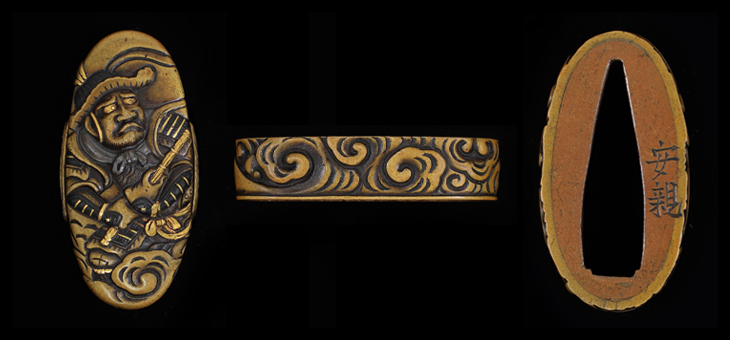 縁頭：韋駄天図 Fuchigashira:Idaten Zu