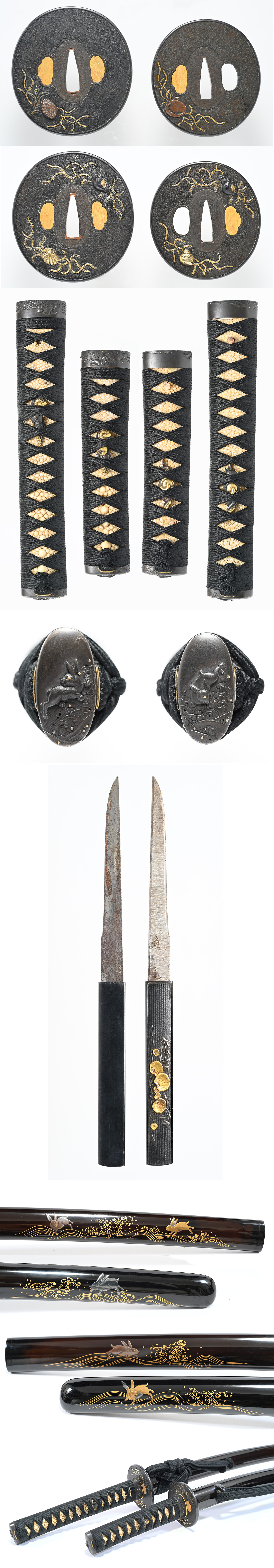 拵 黒蝋色蒔絵鞘大小拵 [Makie koshirae]日本刀 刀剣販売 サムライ商会