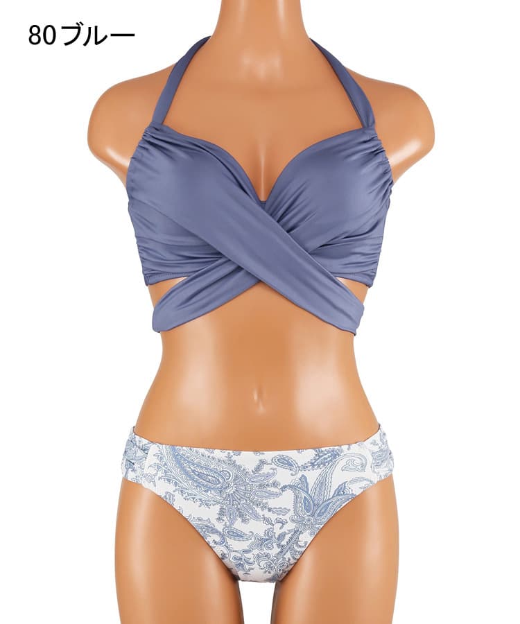 オシャレ水着グラマーサイズ クロスワイヤー水着 11EF-ML・13GHI-L LL