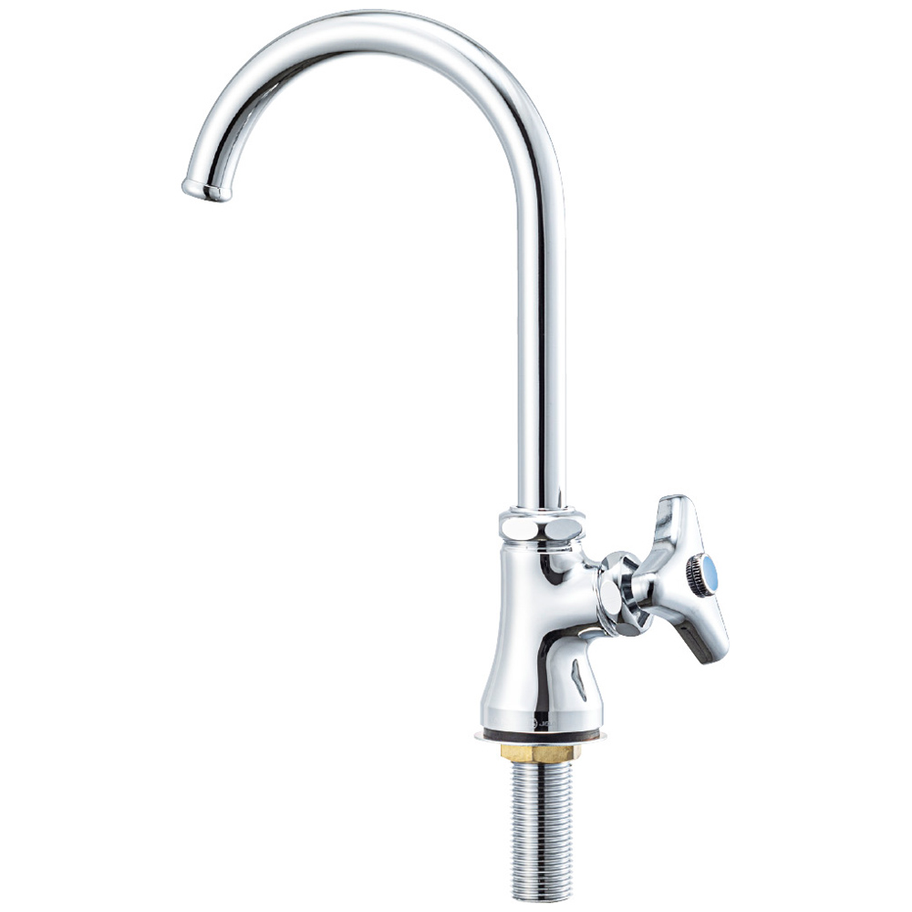 立形ツル首自在水栓（固定コマ仕様）［共用形］ | 商品のご案内