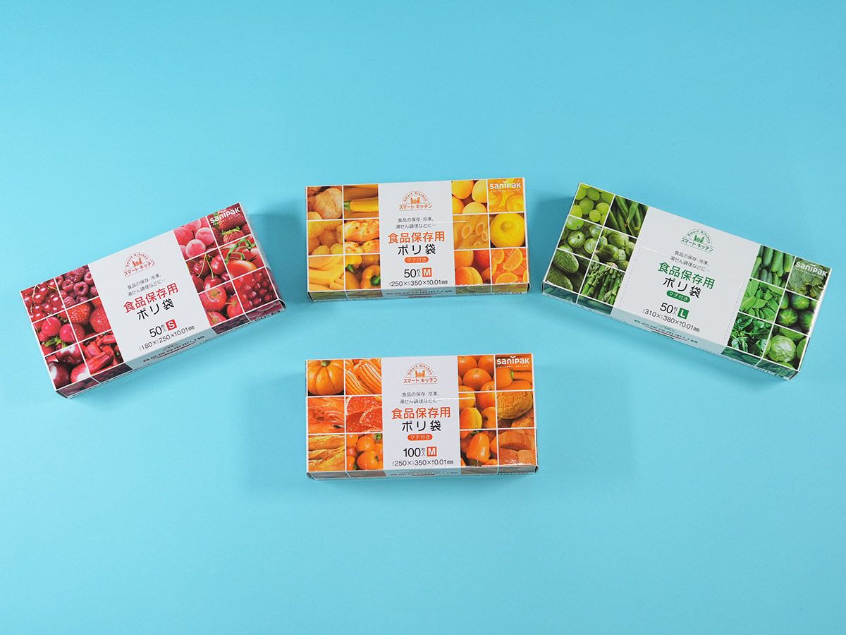 スマートキッチン 保存袋 M 半透明 100枚 0.01mm | サニパック