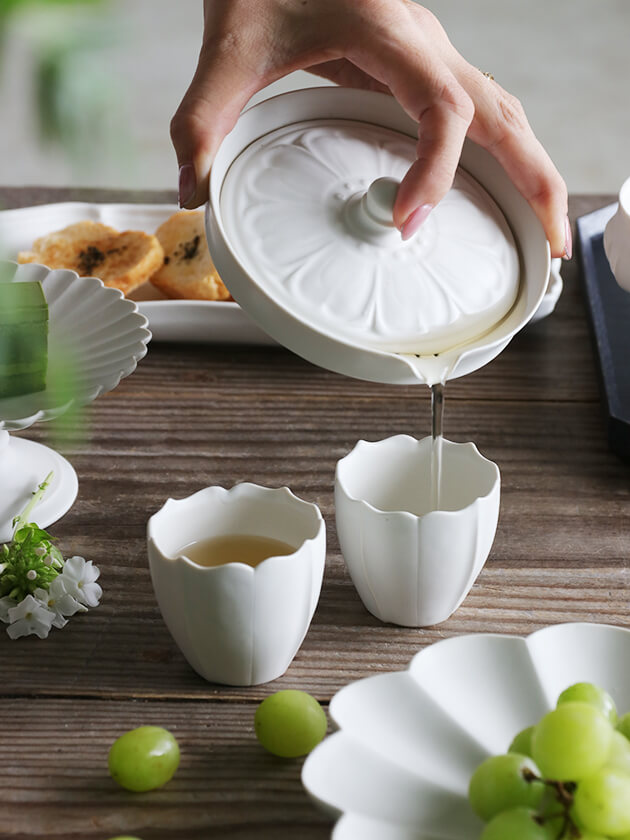 臼杵焼 稜花湯呑