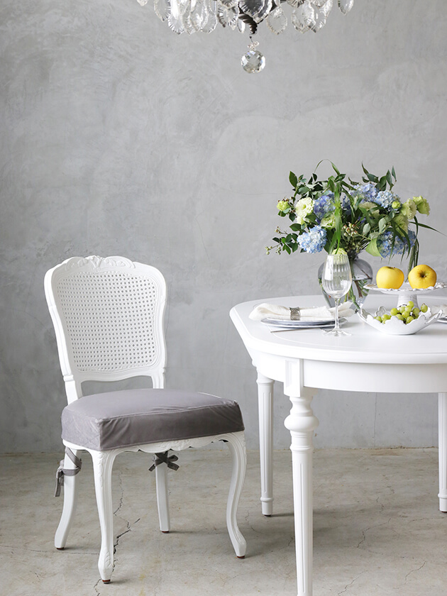 SGDダイニングチェアCHARM用シートカバーグレーベルベット - サラグレース