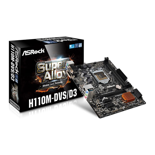 ASROCK Intel H110M-DVS D3 Micro ATX Skylake Motherboard LN67544