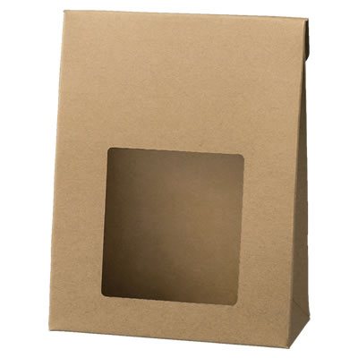 三角カートン クラフト フィルム窓付: 中箱・カートン｜包装資材・梱包