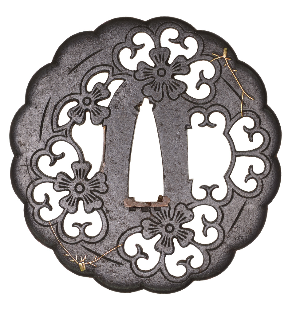 鍔 無銘 神吉 霞桜透図鍔（TU-010220)｜刀・日本刀の販売なら日本刀