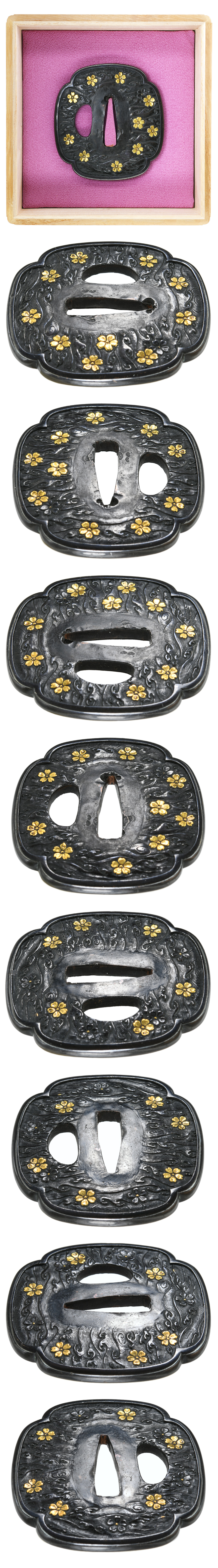 鍔 無銘 京金工 波桜図鍔(TU-051223)｜刀・日本刀の販売なら日本刀専門