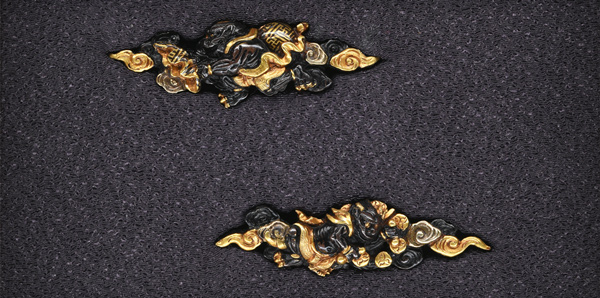 目貫 無銘 伝 鉄元堂尚房 風神雷神図目貫(ME-020225)｜刀・日本刀の