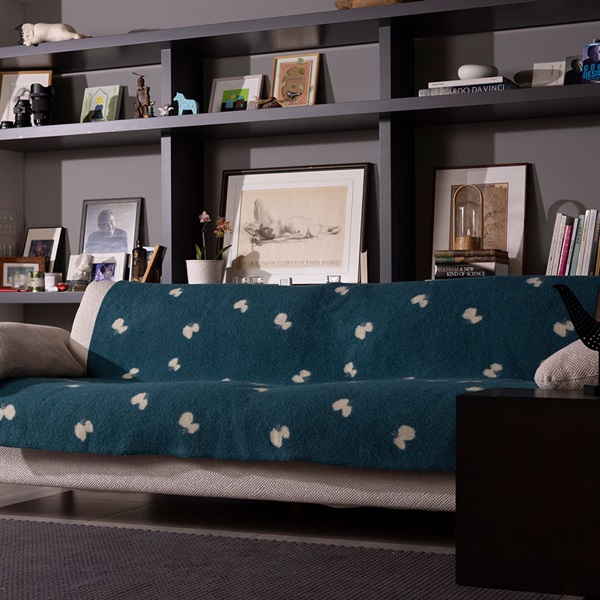 ウール シングルブランケット 130×180cm / CHOUCHO ブルーグリーン