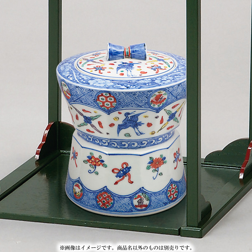 茶道具 水指（水差・みずさし） 染付色絵臼形 水指 高野 昭阿弥 | 千年