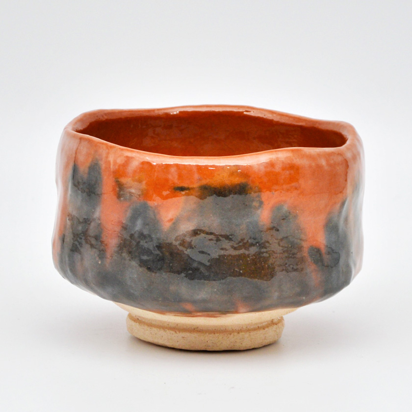 和楽 川崎和楽造 赤楽抹茶茶碗 鶴 御題茶碗 妙心逸外 京焼 茶道具 茶道