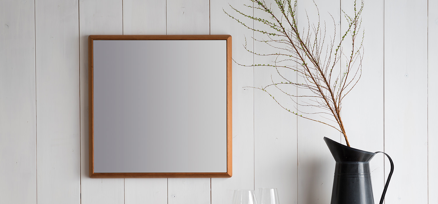 ステラ アメリカンチェリー ウォールミラー W44×44 壁掛け 全身 鏡