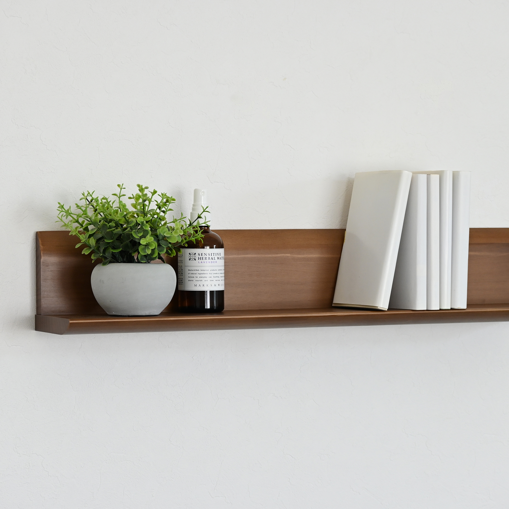 スぺイス W80×D12×H10.7cm パイン無垢材 全5色 ウォールシェルフ 天然