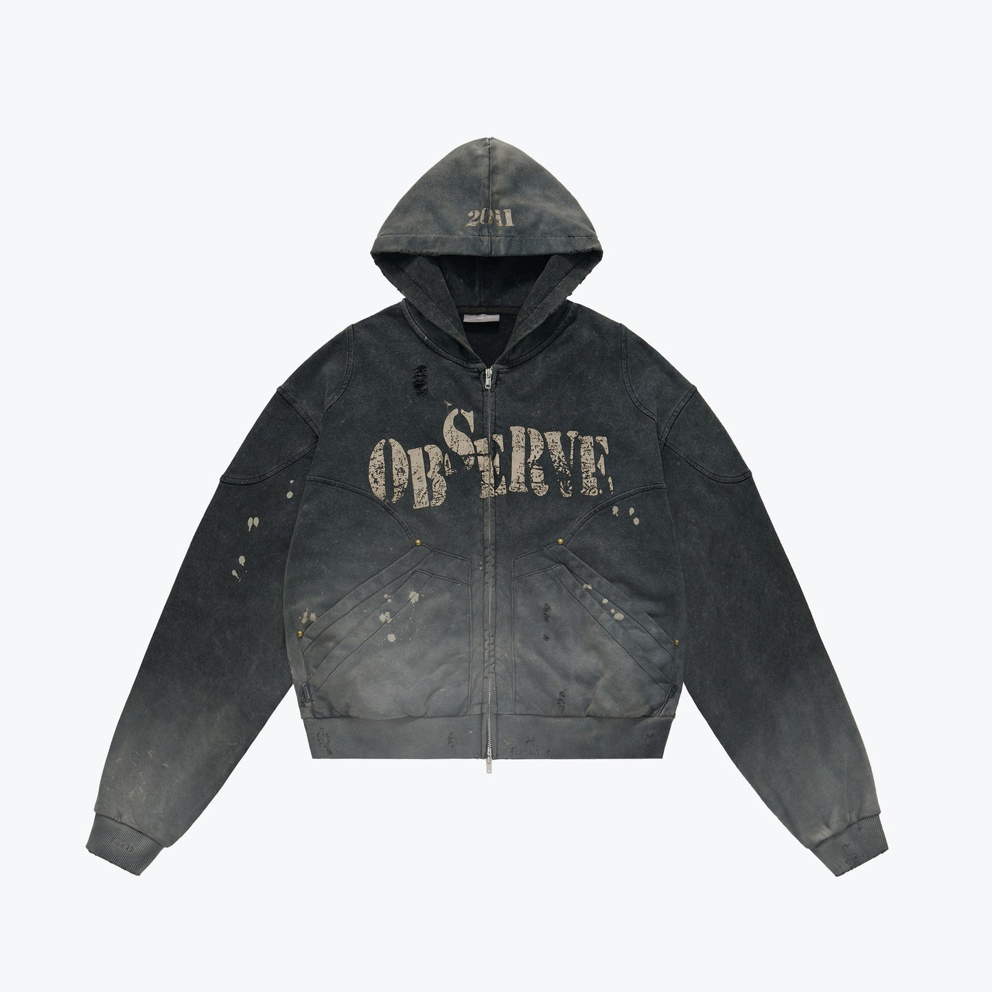 Sulfur Dye Wash Zip Jacket Coal Black【M25-52CB】 – sense