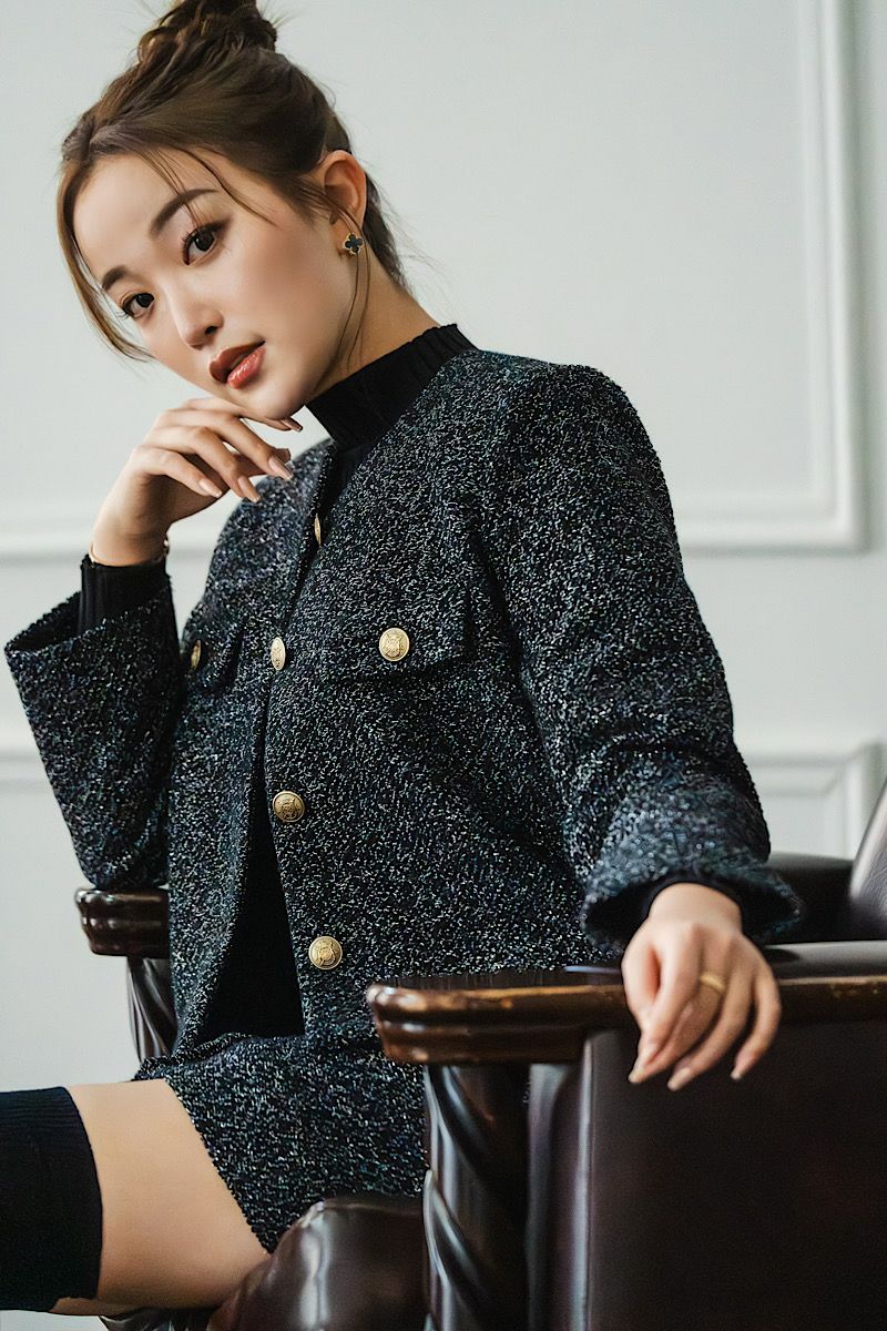 Glitter tweed jacket – shéller / シェリエ