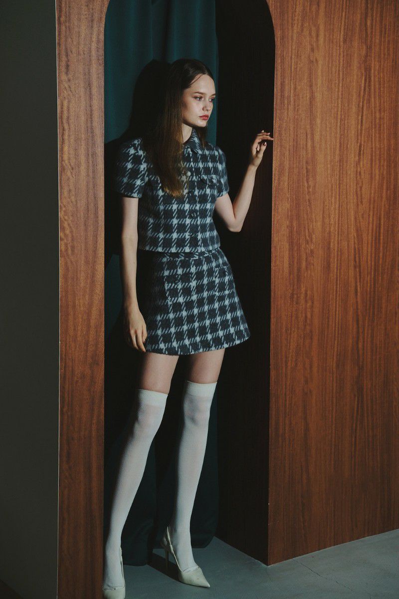 angora check tweed jacket – shéller / シェリエ