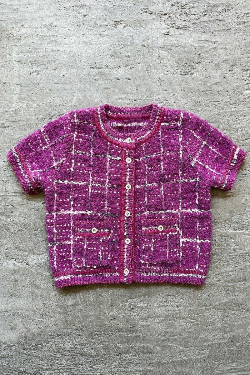 check tweed cardigan – shéller / シェリエ