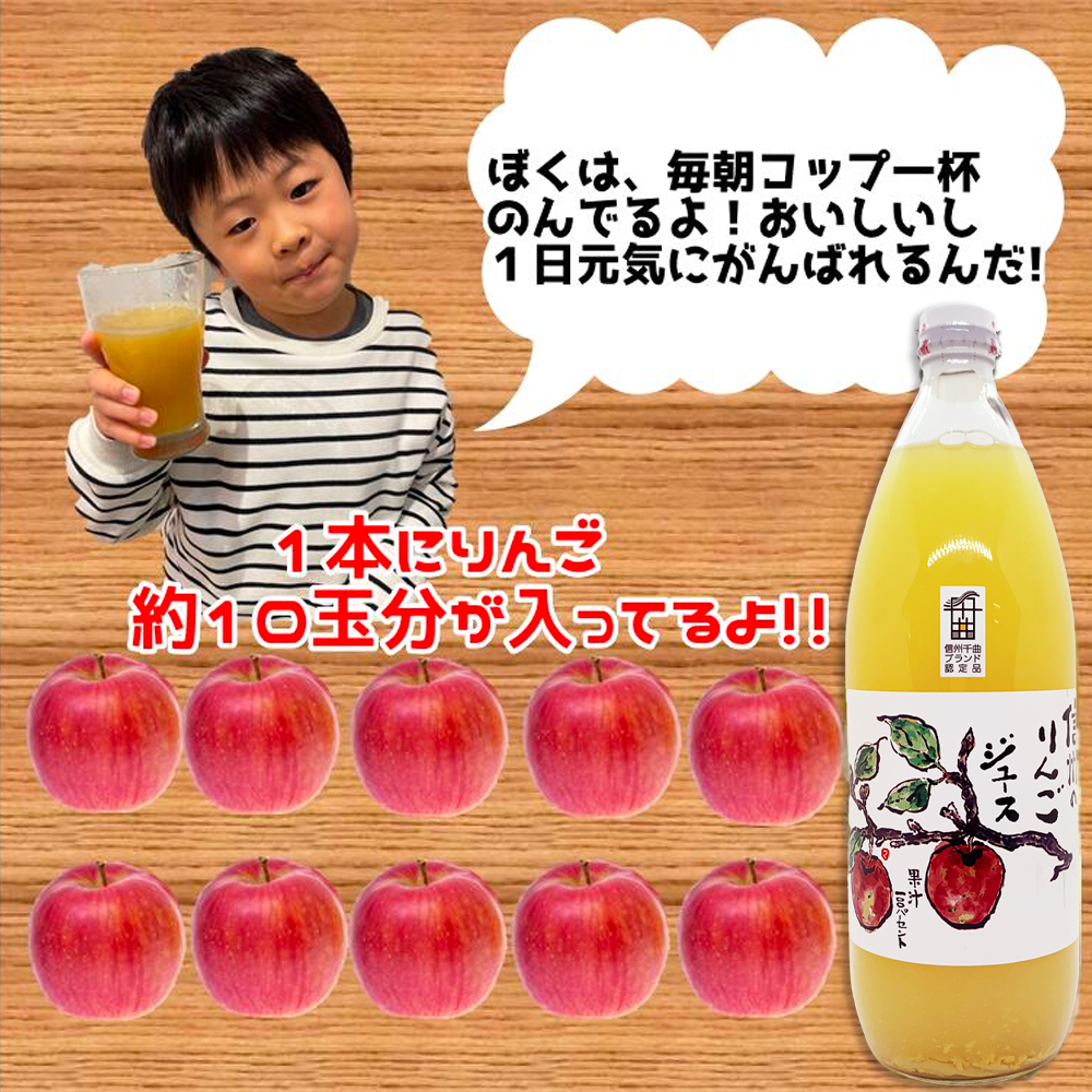 送料無料】長野県 サンふじ 100% りんごジュース ストレート 1L 1