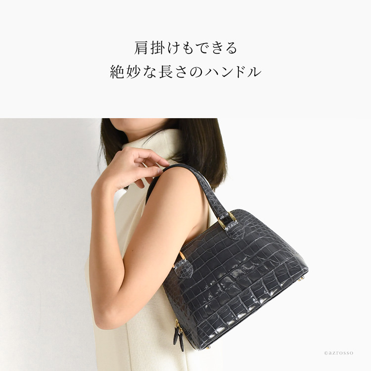 クロコダイル ハンドバッグ 高級 ボリードバッグ ミニ 日本製