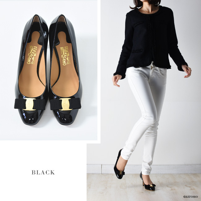 ERICE エリーチェ 7cmヒール エナメル レディースパンプス |フェラガモ